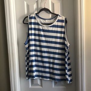 NWT blue and white striped tank 3X